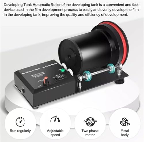 Electric Film Processor Machine, Automatic Darkroom Processor, Speed Adjustable 20-280RPM, 4 Preset Programs