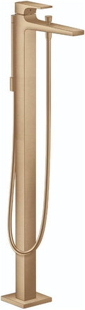 hansgrohe Metropol Modern 1-Handle 5-inch Wide Wall-Mounted Freestanding Bathtub Faucet with Handshower in Brushed Bronze, 32532141