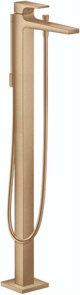 hansgrohe Metropol Modern 1-Handle 5-inch Wide Wall-Mounted Freestanding Bathtub Faucet with Handshower in Brushed Bronze, 32532141