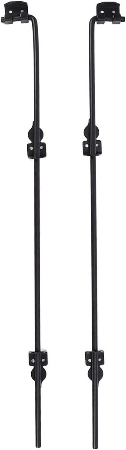 Heavy Duty Cane Bolt Gate Drop Rod, 2 Sets Gate Ground 36 Inch Heavy Duty Drop Rod for Wooden Fences Metal Gates Doors, Easy Installation, Secures Single & Double Doors