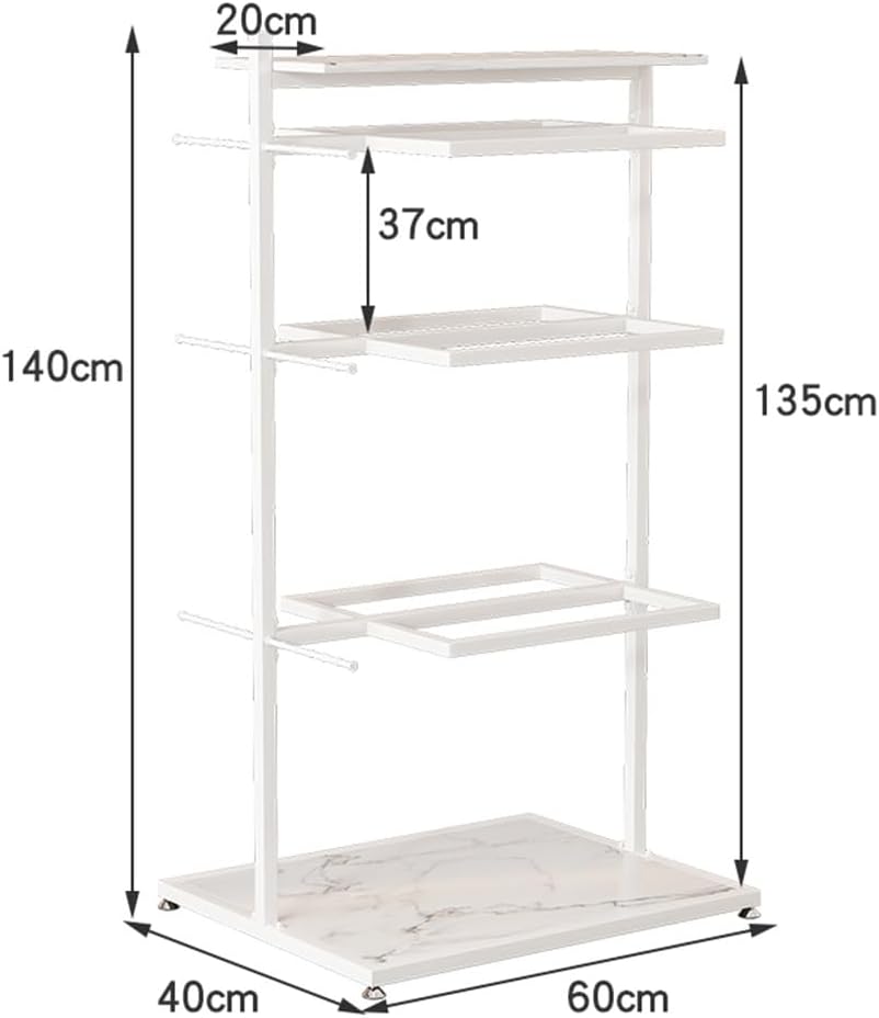 WIGING Retail Clothing Store Garment Rack, Freestanding Metal Underwear Rack, Bra Shorts Swimwear Storage Shelf for Farmers Markets, Boutiques (Color : Gold, Size : 60x40x135cm)