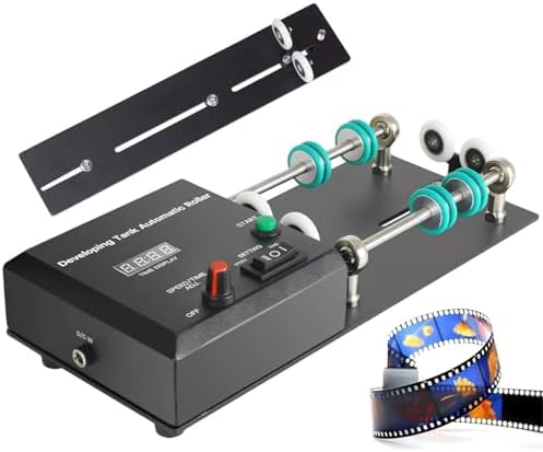 Professional Electric Film Processor Kit, Automatic Darkroom Film Processor Machine, 4 Preset Programs, 1-30min Timer, Max 280RPM Speed Adjustable, for Multiple Developing Tanks