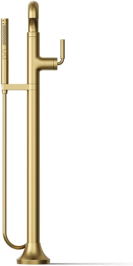 Kohler T27424-4-2MB Tone™ Floor-Mount Bath Filler Trim with handshower, Vibrant Brushed Moderne Brass