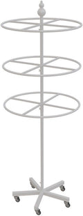 3-Tier Round Garment Rack, 360° Retail Floor Standing Rotating Display Stand, Kids Garment Rack with 5 Wheels, for Retail Store, Boutique, Home Closet(Gold,H-178 cm)