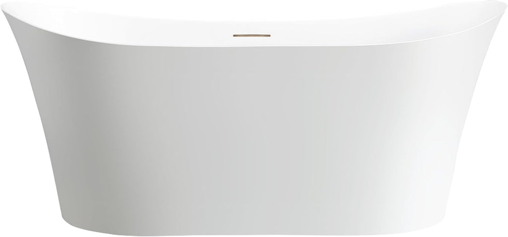 Vanity Art 67 X 30 Inch White Acrylic Freestanding Bathtub | Contemporary Design Soaking Tub with Pop-up Drain and Slotted Overflow Included, UPC Certified VA6805-IO