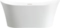 Vanity Art 67 X 30 Inch White Acrylic Freestanding Bathtub | Contemporary Design Soaking Tub with Pop-up Drain and Slotted Overflow Included, UPC Certified VA6805-IO