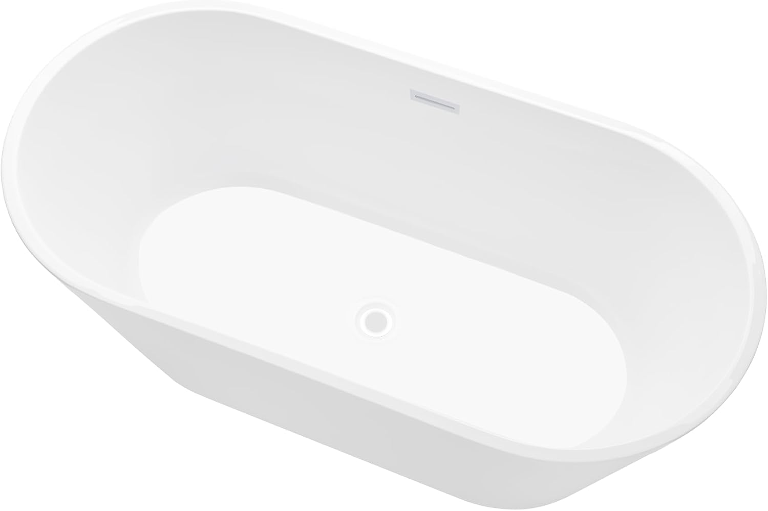 Vanity Art 67' X 32' Non-Slip Acrylic Freestanding Bathtub | Contemporary Design Soaking Tub with Overflow and Pop-up Drain, UPC Certified VA6815-NLW-PW