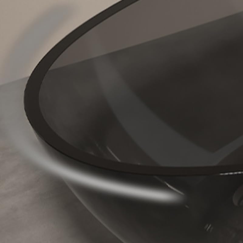 Modern Oval Freestanding Bathtub, Resin Material, Roll Top Soaking Design, Contemporary Style (Black-Gray, 55'L x 31'W x 22'H)