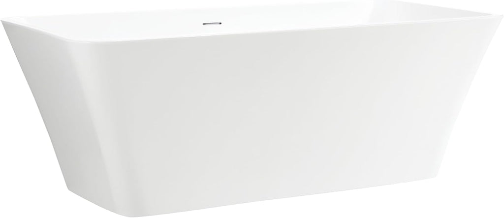 Vanity Art 67 X 29 Inch White Acrylic Freestanding Bathtub | Contemporary Design Soaking Tub with Pop-up Drain and Slotted Overflow Included, UPC Certified VA6820-IO