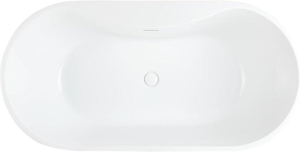 Signature Hardware 447005 Hibiscus 59' Acrylic Soaking Freestanding Tub with Integrated Drain, Overflow and Tap Deck