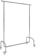 Heavy duty Garment rack Portable Clothing Rack With Lockable Wheels, Commercial Rolling Clothes Rack For Hanging Clothes, Heavy Duty Clothes Rail For Bedroom, Silver Stainless Steel Coat Rack ( 150X4