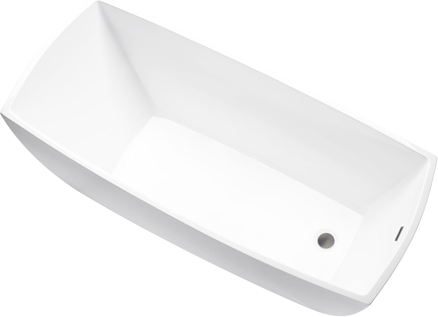 Vanity Art 67 X 31 Inch White Acrylic Freestanding Bathtub | Contemporary Design Soaking Tub with Pop-up Drain and Slotted Overflow Included, UPC Certified VA6841-BN