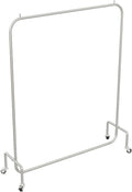 Heavy duty Garment rack Silver Stainless Steel Clothing Rack On Wheels Heavy Duty Clothes Rails For Bedrooms And Laundry Rooms Freestanding Hanger Single Rod Coat Rack Stand Holds 100 Kg ( 150X40X150