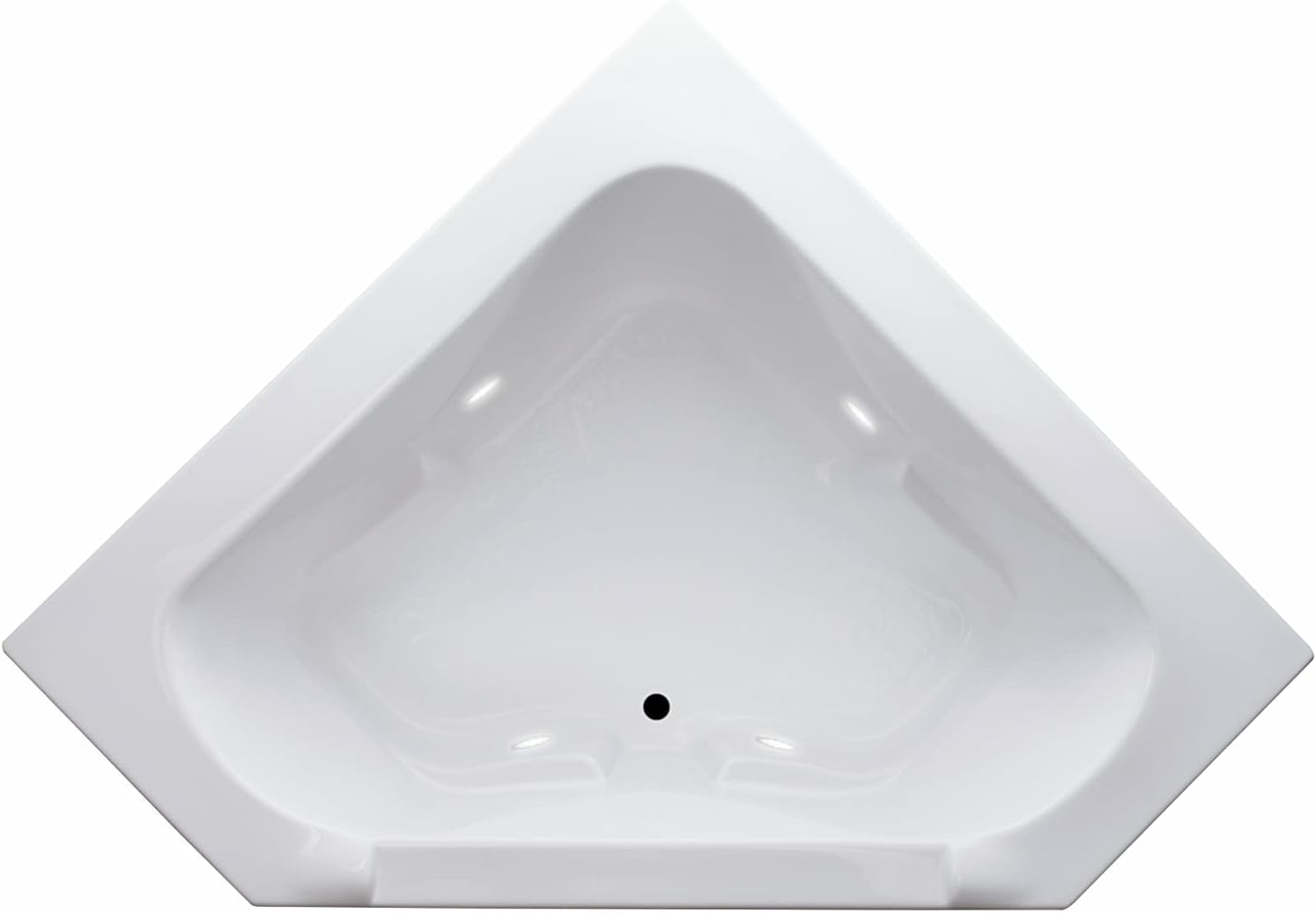 Carver Tubs - CT6060 - Modern Acrylic Fiberglass Corner Soaking Bathtub for Bathrooms, w/Built-in LED Lights - White Triangular Two Person Acrylic Tub - Deep Relaxing Soak- 60'L x 60'W x 19.5'H