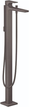 hansgrohe Metropol Modern 1-Handle 5-inch Wide Wall-Mounted Bathtub Faucet with Handshower in Brushed Black Chrome, 32532341 Freestanding Tub Filler