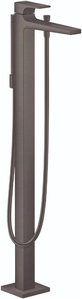 hansgrohe Metropol Modern 1-Handle 5-inch Wide Wall-Mounted Bathtub Faucet with Handshower in Brushed Black Chrome, 32532341 Freestanding Tub Filler