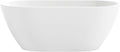 OVE Decors Ayago 59 in. Solid Surface Freestanding White Acrylic Soaking Bathtub, with Overflow and Brushed Gold Pop-up Drain