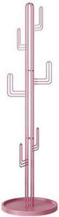 Coat Racks Clothing Stand Freestanding Coat Hanger Garment Racks With Stable Round Base Cactus Shape For Clothes Hats, Bags Fo Coat Rack Stand(Pink)