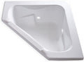 Carver Tubs - CT6060 - Modern Acrylic Fiberglass Corner Soaking Bathtub for Bathrooms, w/Built-in LED Lights - White Triangular Two Person Acrylic Tub - Deep Relaxing Soak- 60'L x 60'W x 19.5'H
