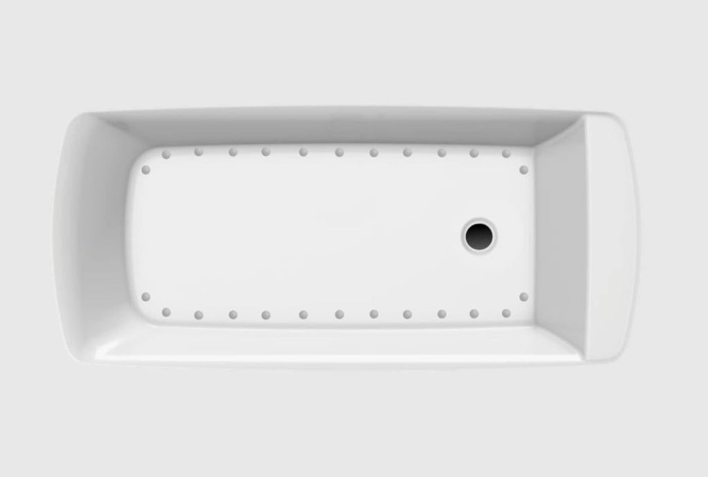 Carver Tubs - Elysium 67' - Acrylic Freestanding Soaking Bathtub - Comes With Heated Air Jetted Massage - White Modern Rectangle Acrylic Tub with Chrome End Drain - 59'L x 31.5'W x 23.5'H