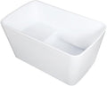 Kingston Brass VTSQ473026S Aqua Eden 47' Acrylic Freestanding Tub with Drain and Integrated Seat, Glossy White