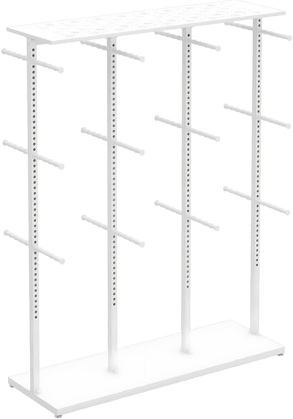 Freestanding Clothing Store Display Rack - Adjustable Gold Lingerie & Socks Stand, Floor-Standing Underwear Organizer, Retail Shelves for Bras & Shorts (130x40x130cm)