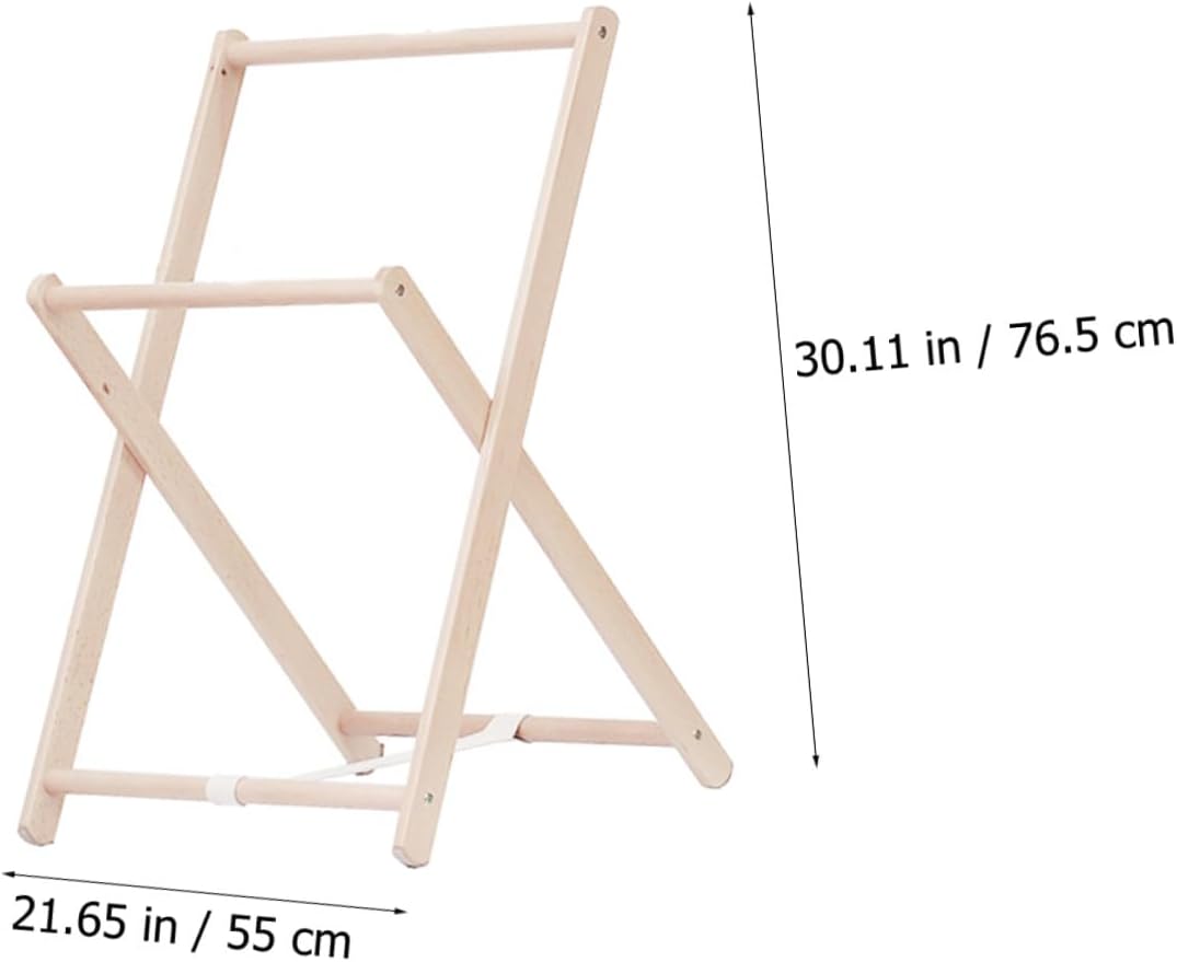 Happyyami Wooden Garment Rack Clothes Storage Stand with Shelves Practical Freestanding Coat Rack for Bedroom Entryway Organizer