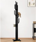 Creative Coat Rack Freestanding Tree-Shaped Clothing Rack Garment Racks for Entrance Living Room Small Space Solid Construction(Black)