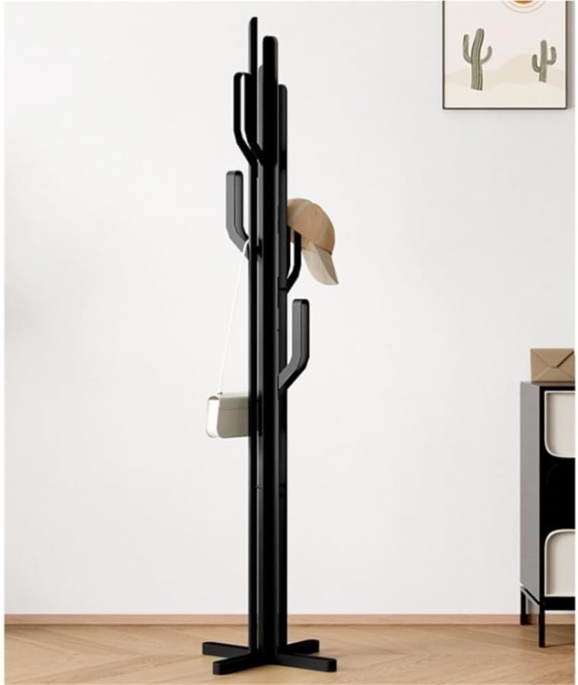 Creative Coat Rack Freestanding Tree-Shaped Clothing Rack Garment Racks for Entrance Living Room Small Space Solid Construction(Black)