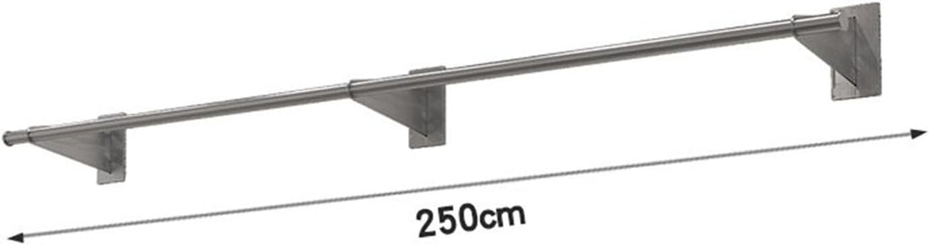 Wall Mounted Industrial Pipe Garment Rack,Retail Store Stainless Steel Clothing Display Stand,Space-Saving Hanging Closet Rod，Garment Hanging Storage Rail Towel Rack,for Bedroom, Laundry Room