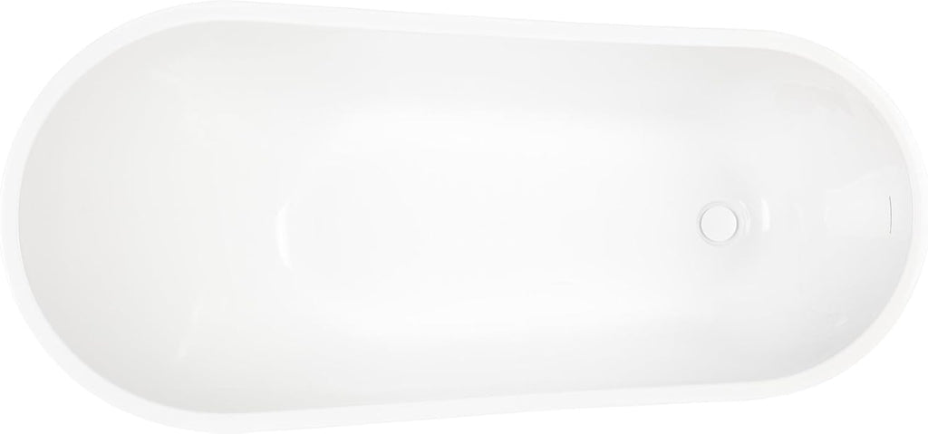 Signature Hardware 925387-66-I Sheba 66' Acrylic Soaking Slipper Freestanding Tub with Integrated Drain and Overflow and Foam Insulation - White