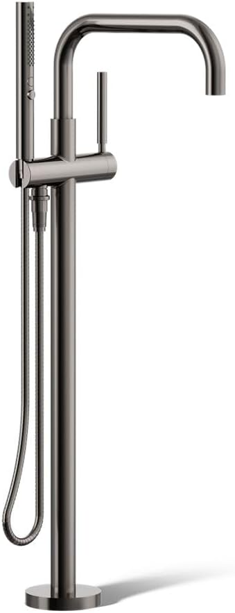 Kohler K-T97328-4-TT Purist Floor-mount bath filler trim with handshower, Vibrant Titanium