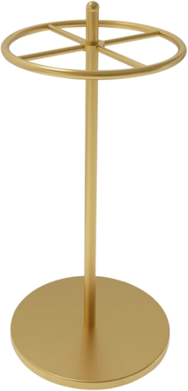 21 * 61 * 21in Round Garment Rack, 360° rotation, Floor Standing Clothing Stand, Clothes Retail Display Shelf, for Bedroom Boutique Commercial Shop Laundry Room(Gold)