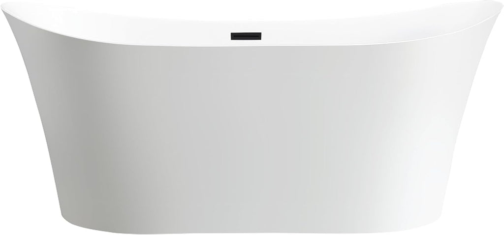 Vanity Art 67 X 30 Inch White Acrylic Freestanding Bathtub | Contemporary Design Soaking Tub with Pop-up Drain and Slotted Overflow Included, UPC Certified VA6805-MB