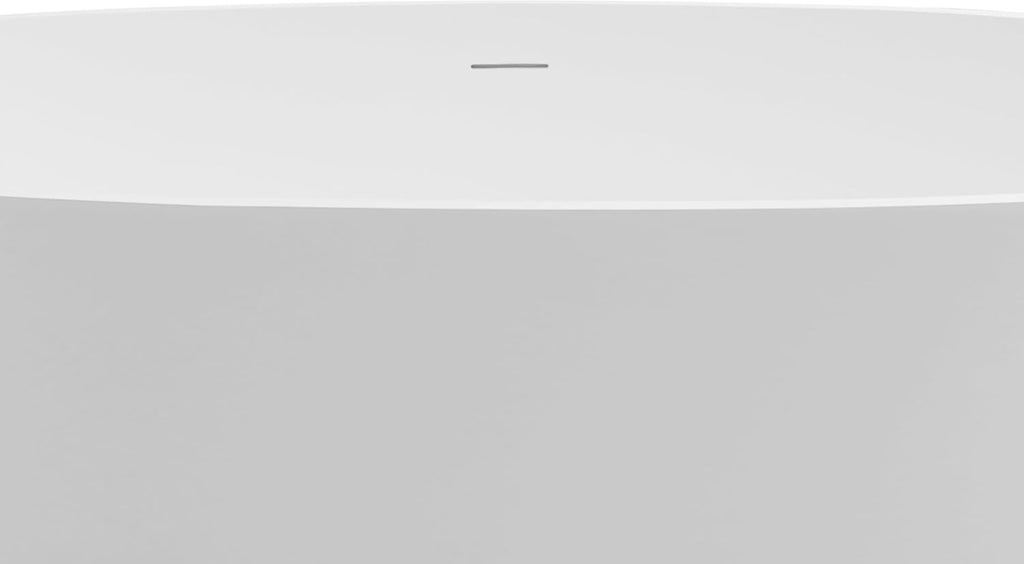 55' Glossy White Acrylic Freestanding Bathtub, Small Free Standing Soaking Tub with Chrome Toe-Tap Drain, cUPC Certified Soaker Tub