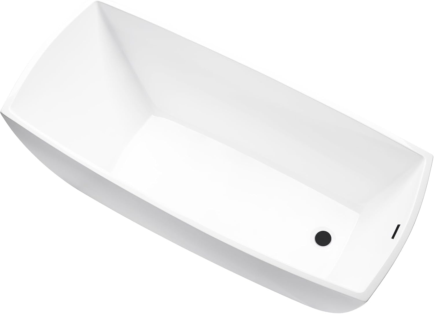 Vanity Art 67 X 31 Inch White Acrylic Freestanding Bathtub | Contemporary Design Soaking Tub with Pop-up Drain and Slotted Overflow Included, UPC Certified VA6841-ORB