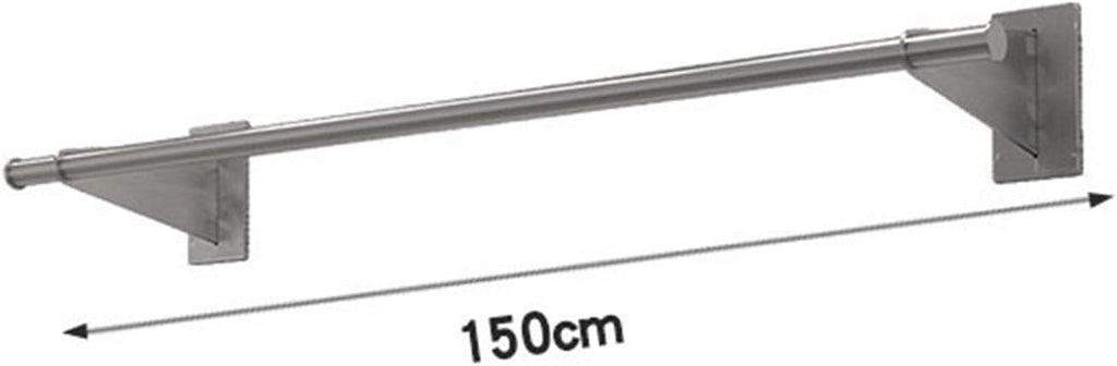 Wall Mounted Industrial Pipe Garment Rack,Retail Store Stainless Steel Clothing Display Stand,Space-Saving Hanging Closet Rod，Garment Hanging Storage Rail Towel Rack,for Bedroom, Laundry Room