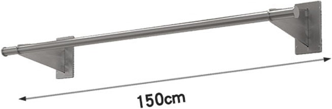 Wall Mounted Industrial Pipe Garment Rack,Retail Store Stainless Steel Clothing Display Stand,Space-Saving Hanging Closet Rod，Garment Hanging Storage Rail Towel Rack,for Bedroom, Laundry Room