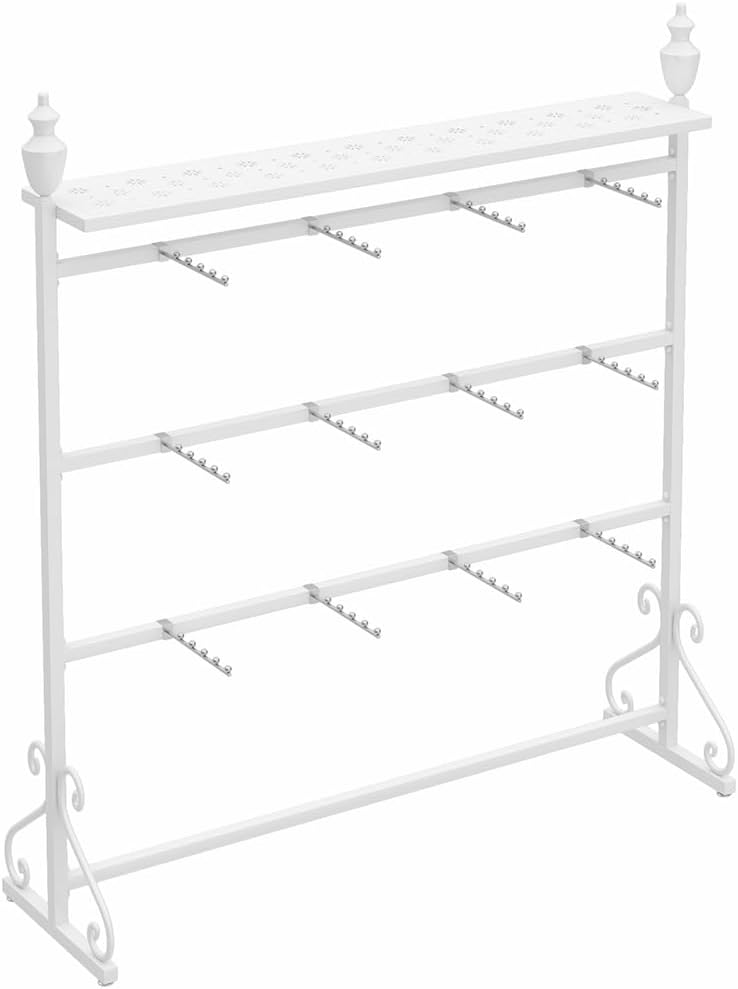 WIGING Freestanding Garment Rack Display Stand, Underwear Shorts Socks Swimsuit Storage Rack for Malls/Showroom/Retail Store, Adjustable Metal Shelves (Color : White, Size : 150x40x155cm)