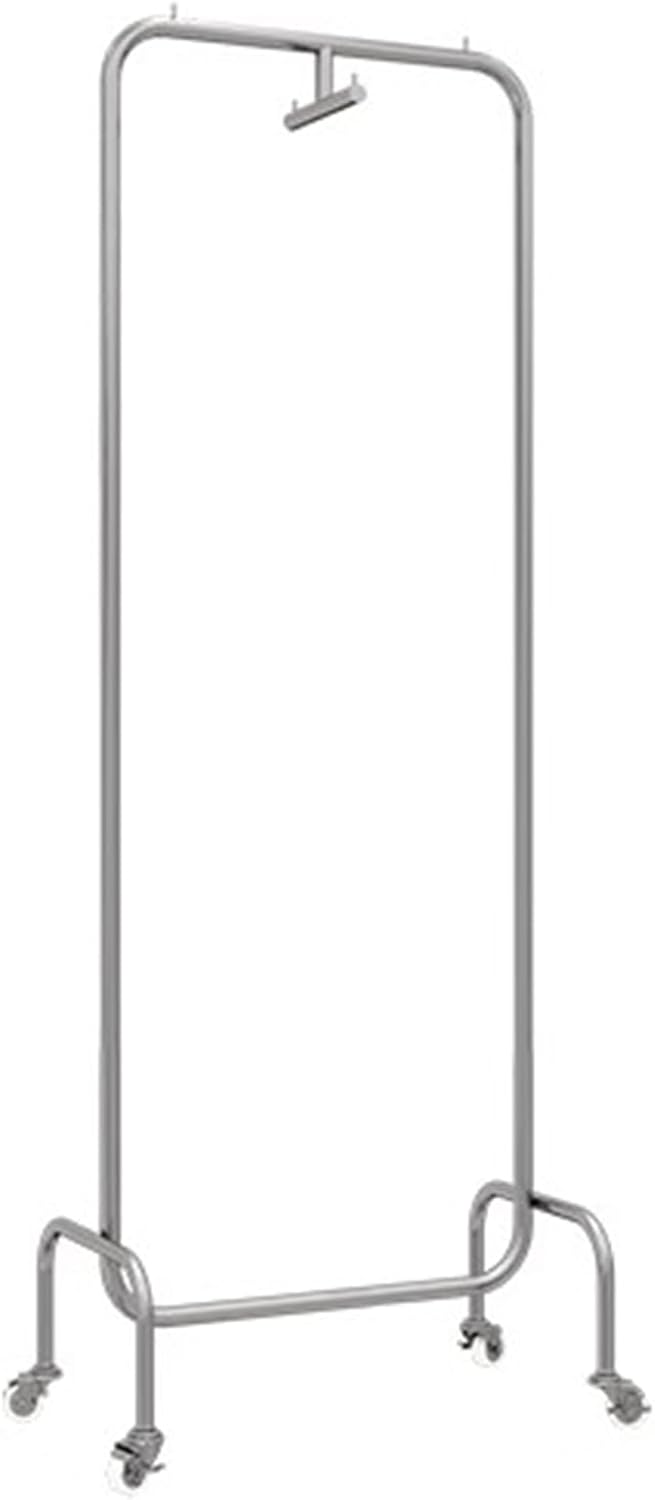 Heavy Duty Coat Rack, Garment Rack Silver Stainless Steel Clothes Rack On Wheel Rolling Clothing Rack for Hanging and Display Clothes Commercial Clothes Rail Space-Saving Coat Rack for Bedroom