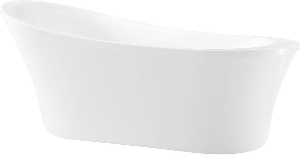 OVE Decors Skylar 34.25-in W x 71-in L Gloss White Acrylic Oval In Rectangle Front Center Drain