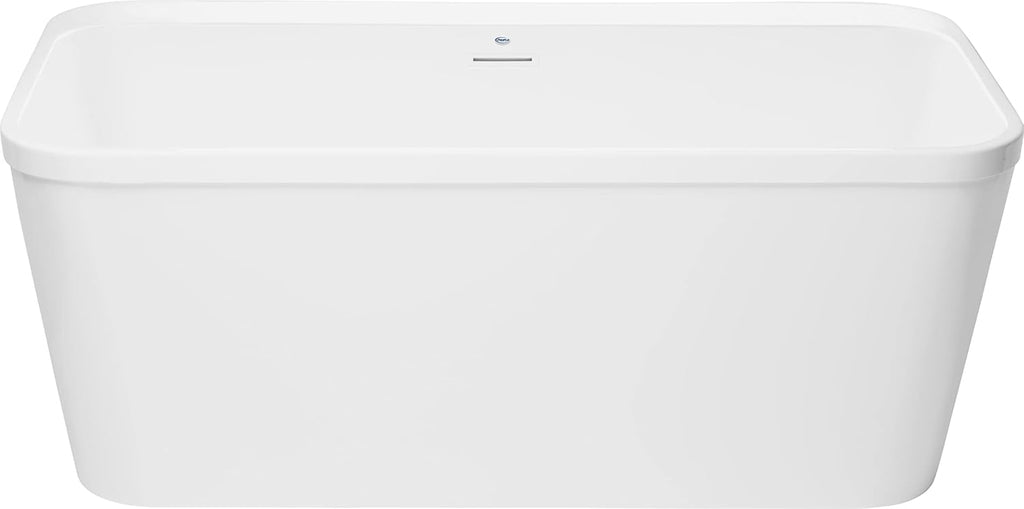 PROFLO PFFSR5931 Borealis 59' Free Standing Acrylic Soaking Tub with Center Drain, Drain Assembly, and Overflow - White