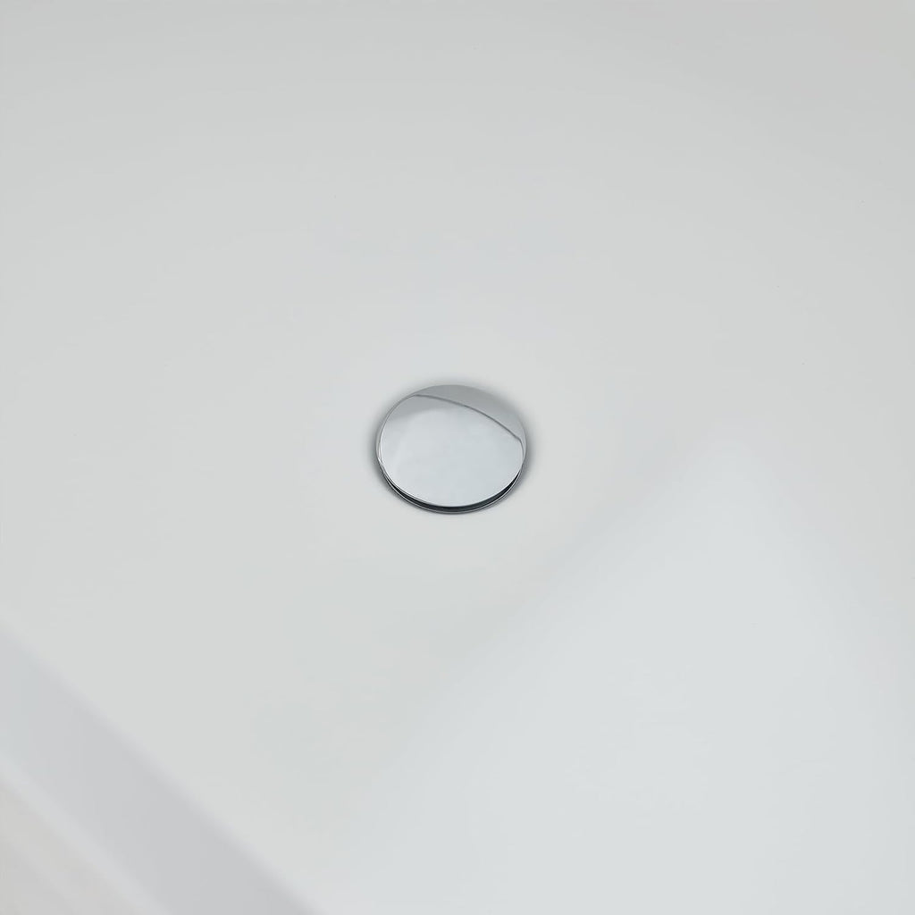 Cpingao 71' Stone Resin Freestanding Bathtub, Contemporary Oval Solid Surface Soaking Stand Alone Tub, Matte White, Drain & Overflow Included 8816-1800
