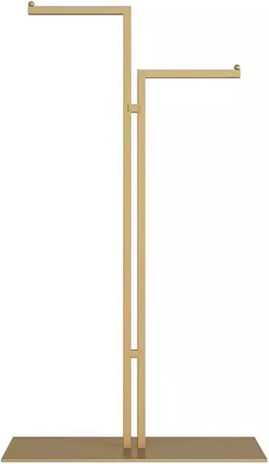 Heavy Duty Garment Rack Double Rod Clothing Rack for Hanging Clothes, Freestanding Clothes Display Rack for Boutique, Heavy Duty Metal Clothes Rail for Bedroom, Space Saving Coat Rack (Gold)