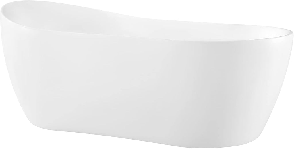 OVE Decors Isaac 58 in. Seamless White Acrylic Freestanding Slipper Bathtub