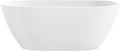 OVE Decors Ayago 59 in. Solid Surface Freestanding White Acrylic Soaking Bathtub, with Overflow and White Pop-up Drain