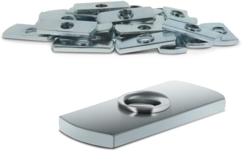 8020, 3785, 10 Series Steel 1/4-20 Centered Slide in Economy T Nuts Hardware Nuts for 1' 10 Series Aluminum Extrusions 80/20 (1500 Pack)