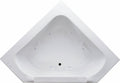 Carver Tubs - CT6060 - Modern Fiberglass Whirlpool Water Massage Bathtub, 6 Jets With Heater Builtin - White Triangular Corner Acrylic Two Person Tub - Deep Relaxing Soak - 60'L x 60'W x 19.5'H