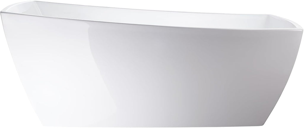 Vanity Art 67 X 31 Inch White Acrylic Freestanding Bathtub | Contemporary Design Soaking Tub with Pop-up Drain and Slotted Overflow Included, UPC Certified VA6841-ORB