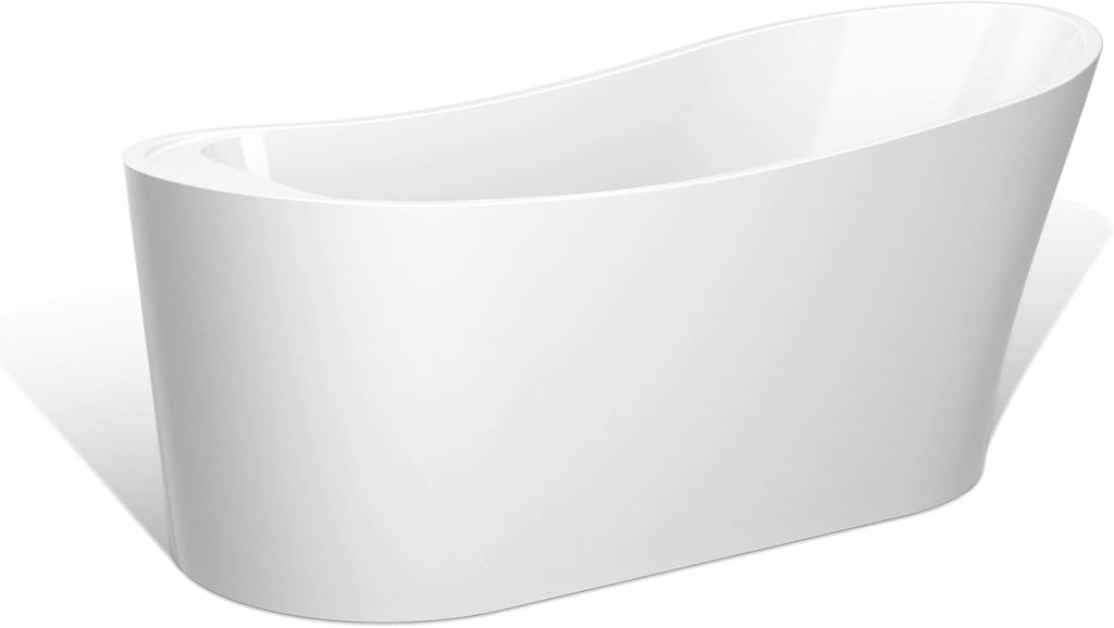 Empava 67 Inch Freestanding Bathtub, Luxury Acrylic Soaking Tub, Modern Stand Alone Bathtubs